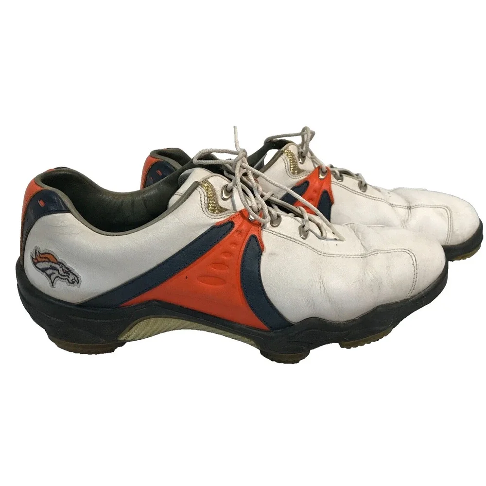FootJoy MyJoys‎ NFL Denver Broncos Logo Golf Shoes Cleats 10.5M 53461